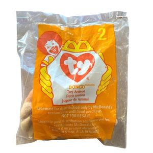 Vintage 1998 NEW IN BAG McDonald’s Ty #2 - Bongo Happy Meal Teenie Beanie Babies